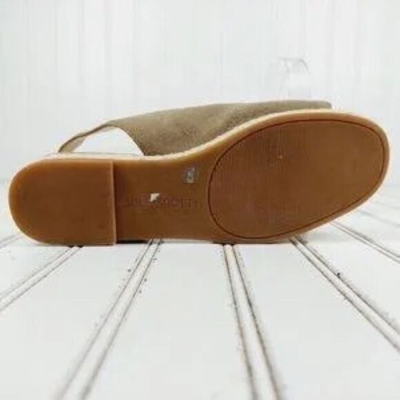 Women's Suede Sling Back Espadrille Sandals Sole Society Dolven Leather Flats 9 - Picture 3 of 8